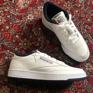 Reebok Club C 85 Shoes | White/Navy | Size 10
